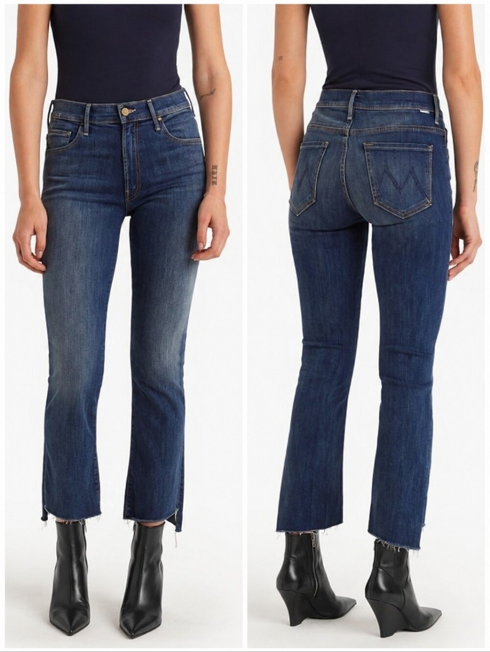 MOTHER Insider Crop Step Fray Not Rough Enough Jeans, 26